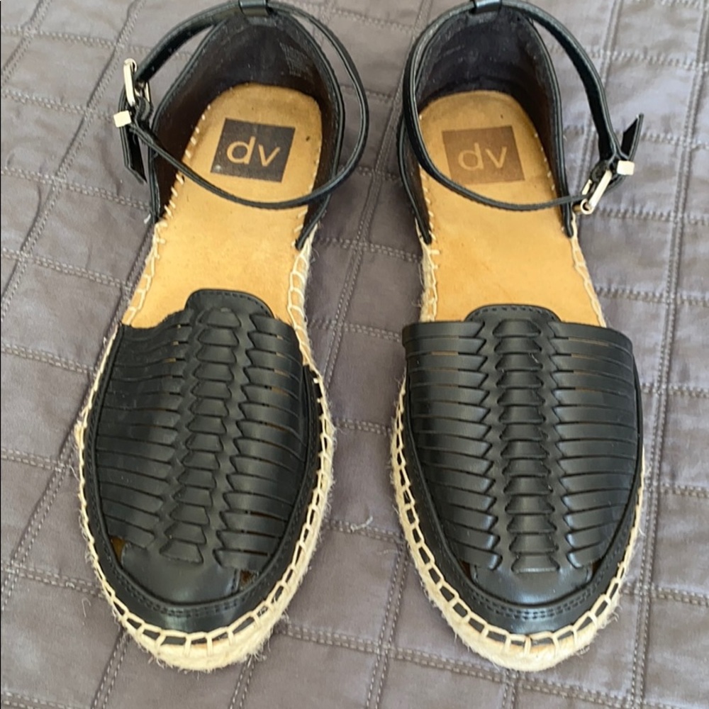 Dolce Vita leather woven espradrille.